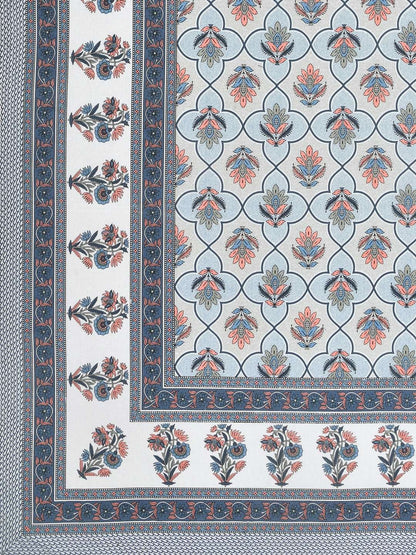 100% Pure Cotton Traditional Printed Bedsheet for Double Bed King Size Bedsheet with 2 Pillow Covers