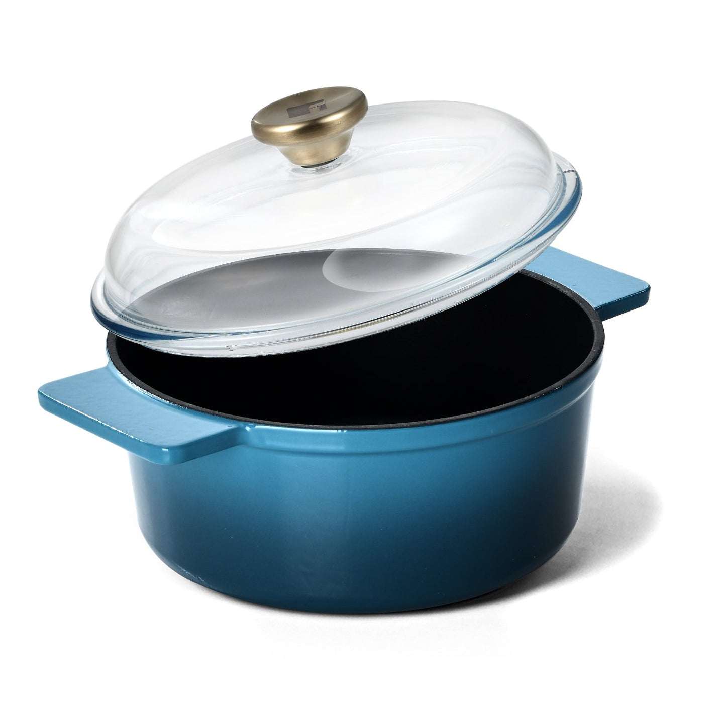 Bergner Excalibur Light Cast Iron 24cm 4L Casserole with Lid Induction Bottom Blue (BG-34469-BL)