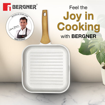 Bergner Naturally Cast Aluminum 26cm Grill Pan Induction Bottom (BGD-30494-CR)