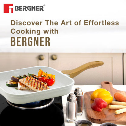Bergner Naturally Cast Aluminum 26cm Grill Pan Induction Bottom (BGD-30494-CR)