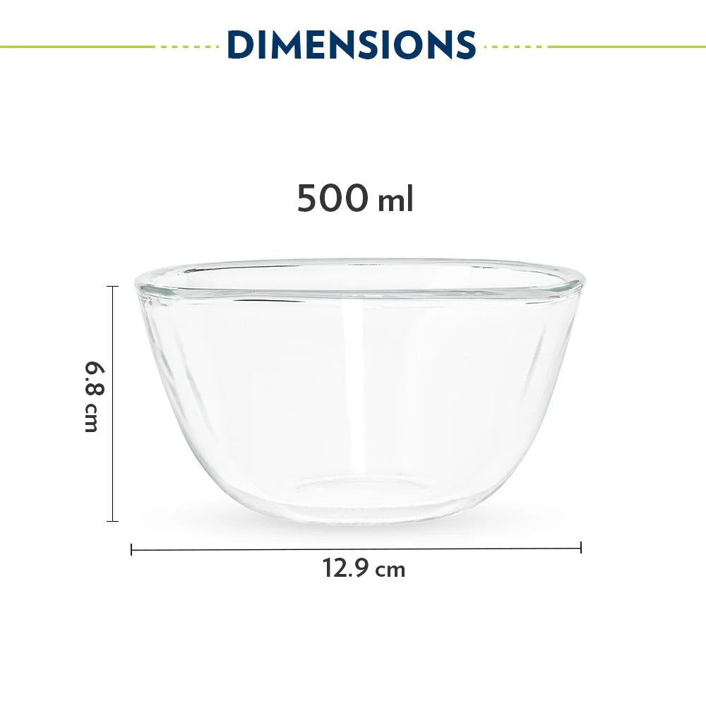 Borosil Square Mixing Serving Bowl 500ml