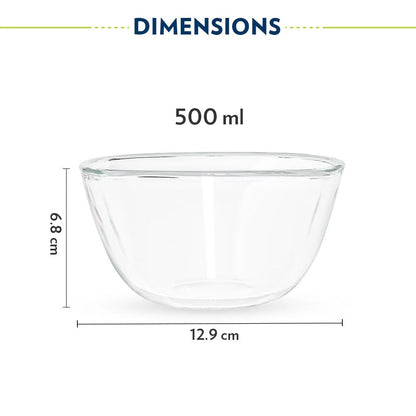 Borosil Square Mixing Serving Bowl 500ml
