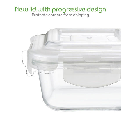 Borosil Klip N Store Square Glass Container 400ml