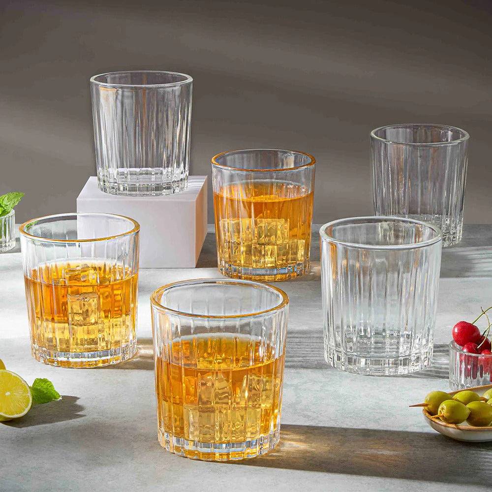 Borosil Noble Whiskey Glass Set of 6 (300ml×6)