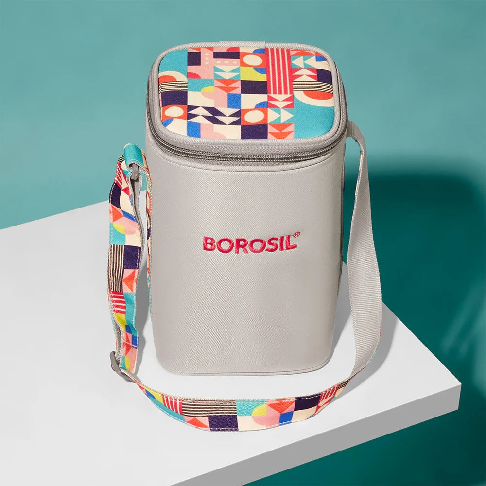 Borosil Kube Glass Lunch Box Square Set of 3 Tall
