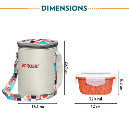 Borosil Kube Glass Lunch Box Square Set of 3 Tall