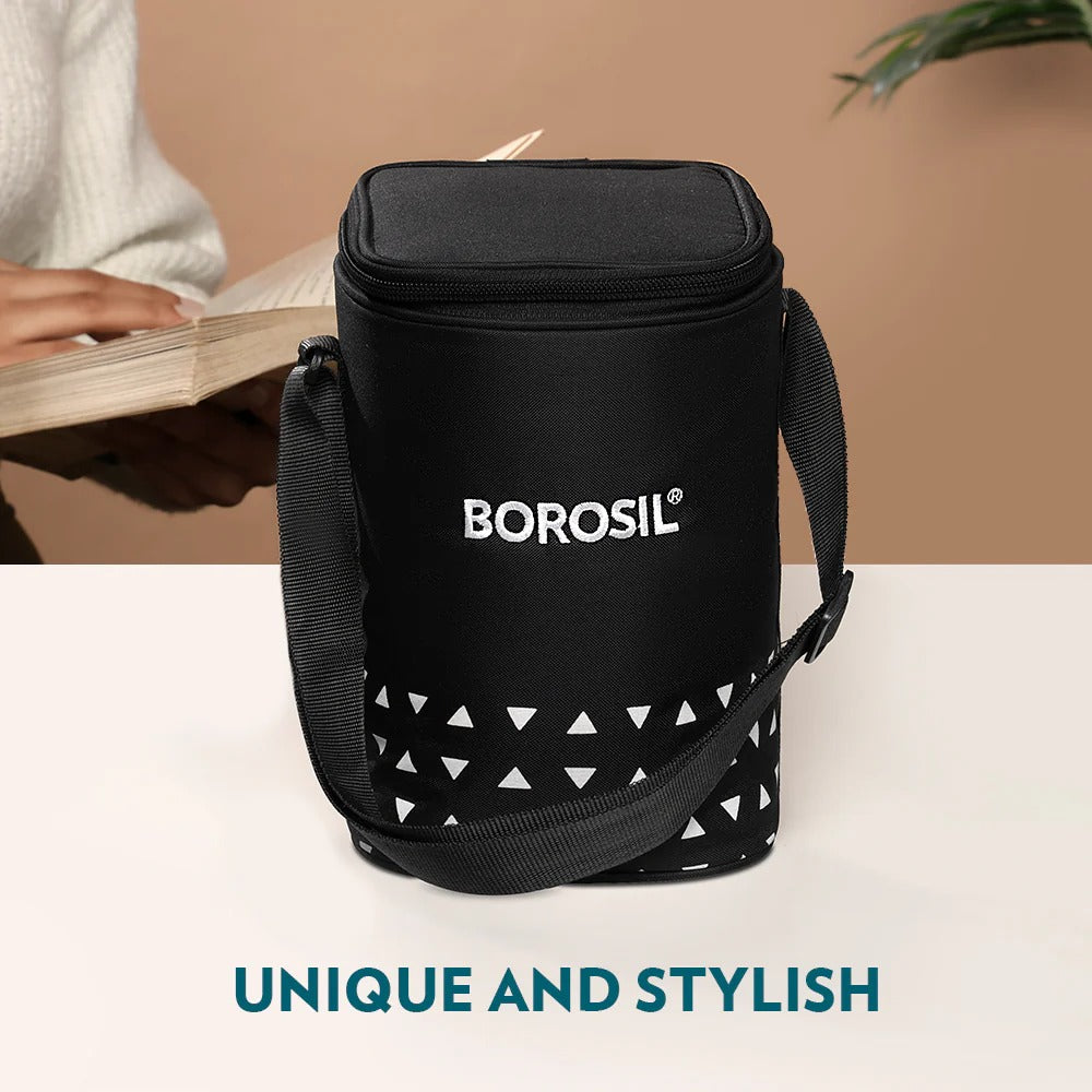 Borosil Kube Glass Lunch Box Square Set of 3 Tall
