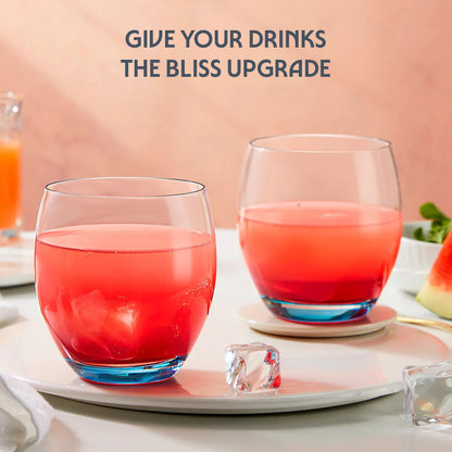Borosil Bliss Glass Tumbler Set Yellow Set (400ml×2)