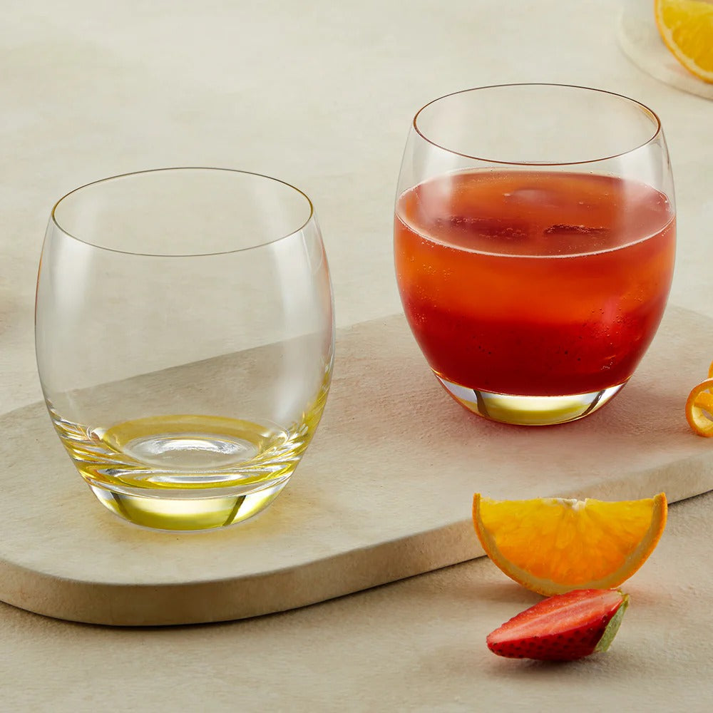Borosil Bliss Glass Tumbler Set Yellow Set (400ml×2)
