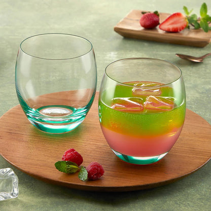 Borosil Bliss Glass Tumbler Set Yellow Set (400ml×2)