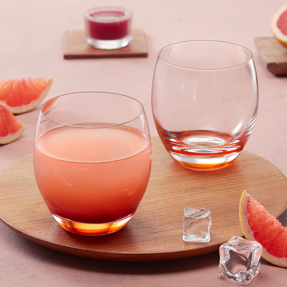 Borosil Bliss Glass Tumbler Set Yellow Set (400ml×2)