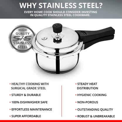 Bergner Sorento Stainless Steel Inner Lid Pressure Cooker 5L (BGIN-1852)