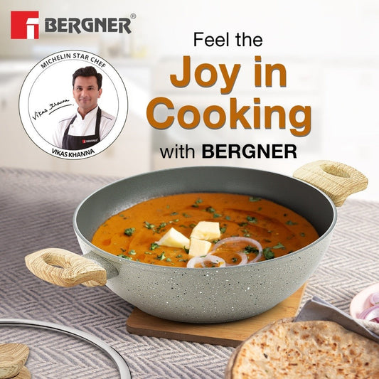 Bergner Naturally Ceramic 24cm 2.5L Kadai Induction Bottom (BGIN-6190)