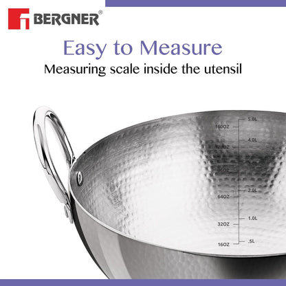 Bergner BE Essentials Thala Hammered Kadai 24cm (BGIN-6219)