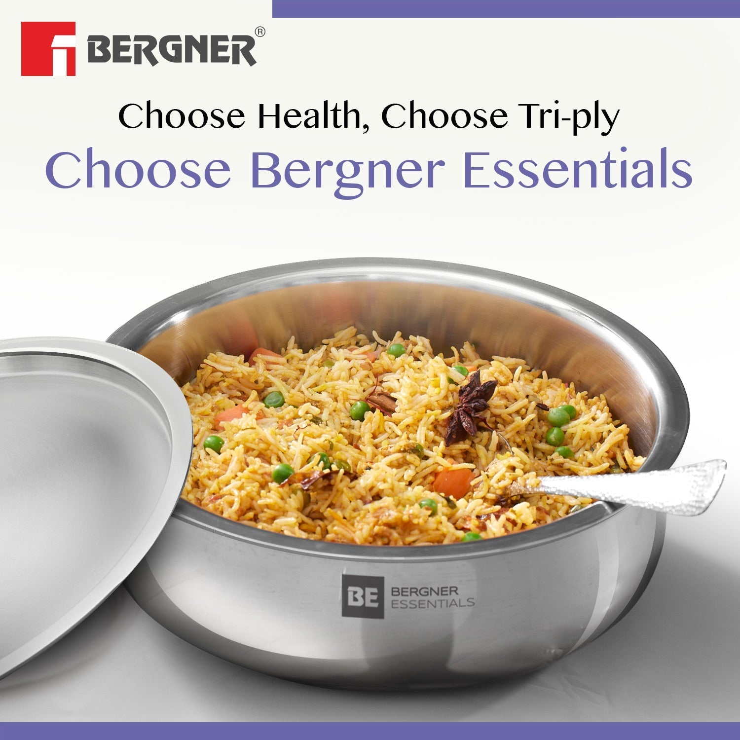 Bergner BE Essentials Biryani Handi with Lid 5L (BGIN-6246)