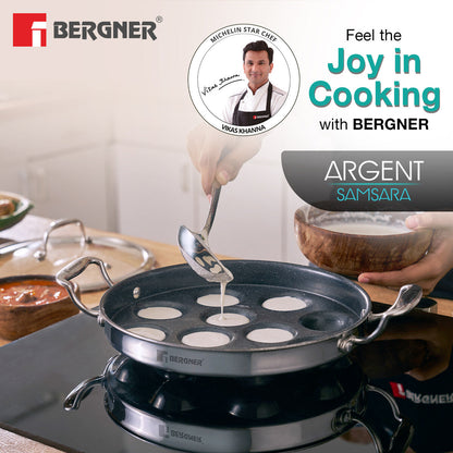 Bergner Argent Samsara Tri-Ply 11 Pits Paniyarakkal Induction Bottom (BGIN-6572)