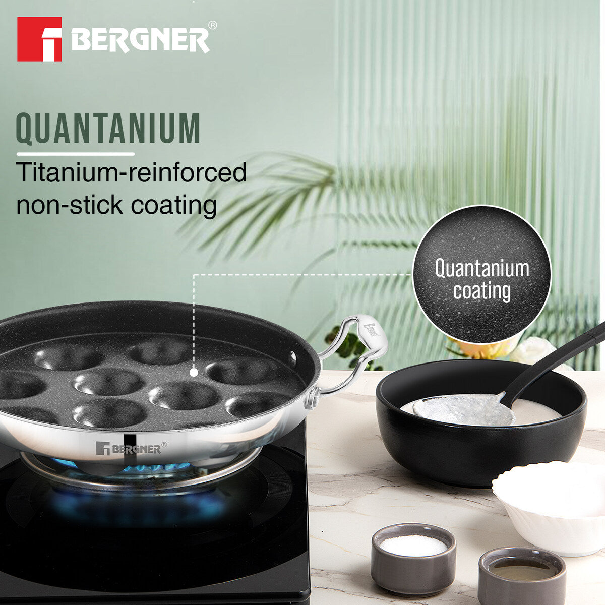 Bergner Argent Samsara Tri-Ply 11 Pits Paniyarakkal Induction Bottom (BGIN-6572)