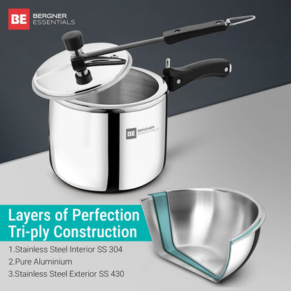 Bergner Tripro Tri-Ply 3 Litre Inner Lid Pressure Cooker (BGIN-6618)