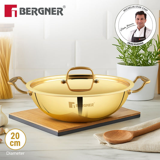 Bergner Peetlam Copper-Coated 24cm 2.5L Kadai (BGIN-6635)