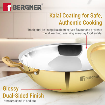 Bergner Peetlam Copper-Coated 24cm 2.5L Kadai (BGIN-6635)