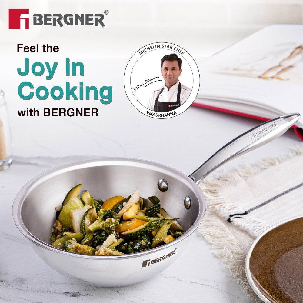 Bergner Argent Mini Cookware Wok 18cm Stainless Steel (BGIN-6913)