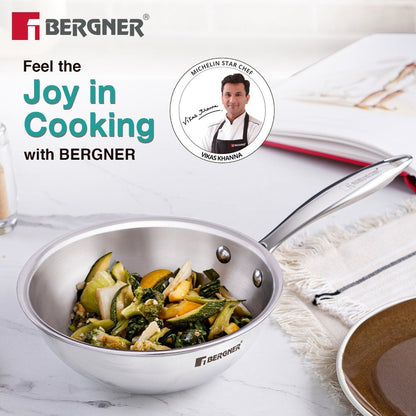 Bergner Argent Mini Cookware Wok 18cm Stainless Steel (BGIN-6913)
