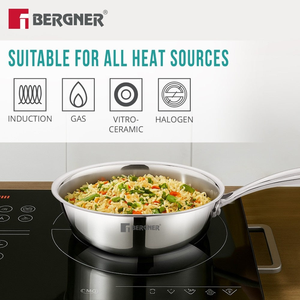 Bergner Argent Mini Cookware Wok 18cm Stainless Steel (BGIN-6913)