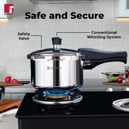 Bergner Trimax Tri-Ply 3 Litre Outer Lid Pressure Cooker (BGIN-7861)