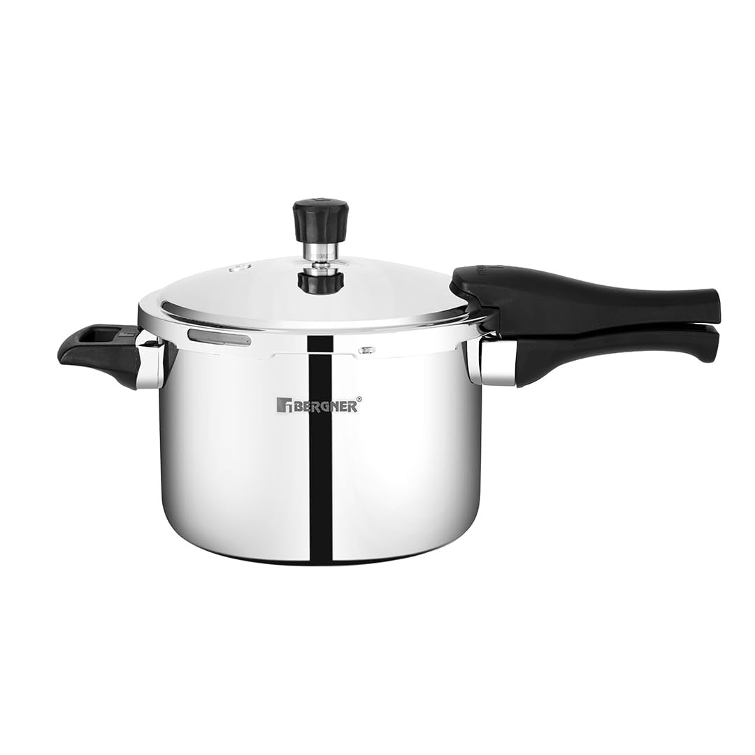Bergner Trimax Tri-Ply 5 Litre Outer Lid Pressure Cooker (BGIN-7863)