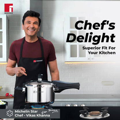 Bergner Trimax Tri-Ply 5 Litre Outer Lid Pressure Cooker (BGIN-7863)
