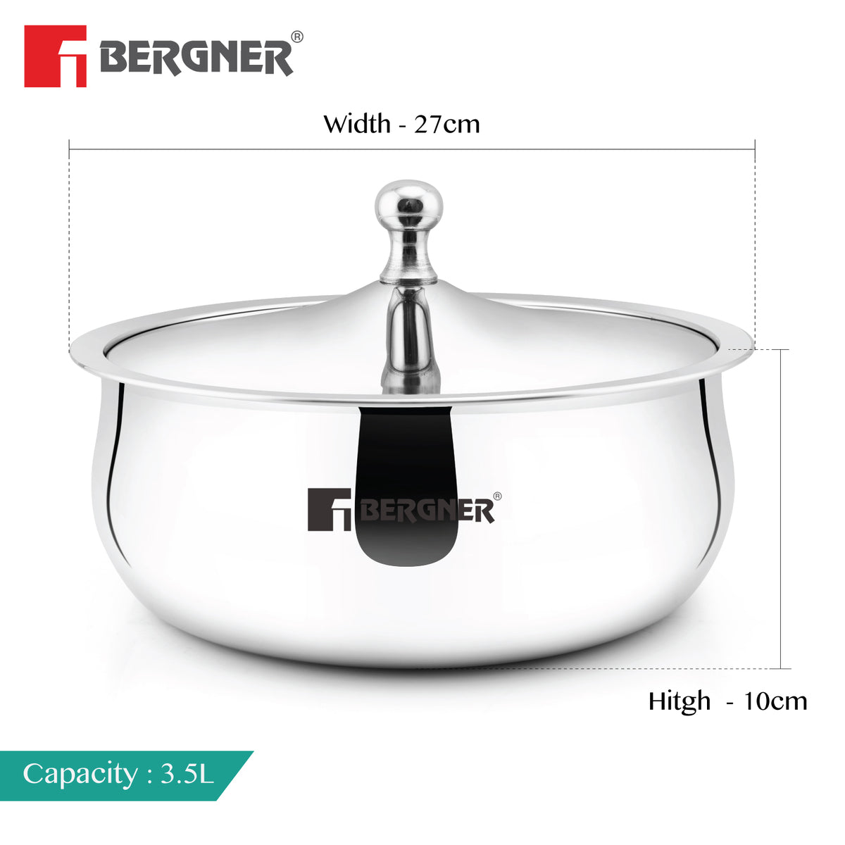 Bergner Vienna Stainless Steel 26cm Hot Pot (BGIN-9239)