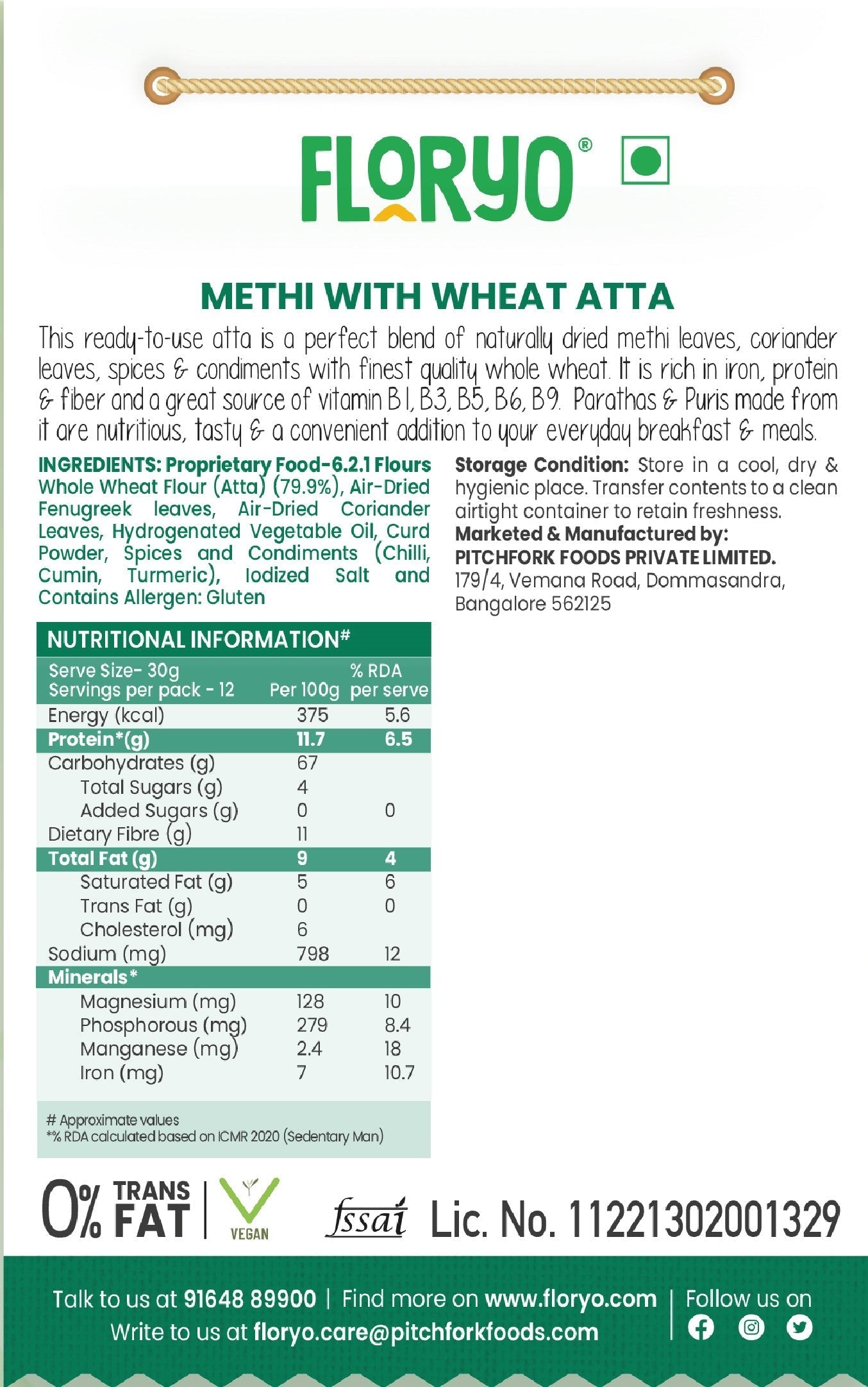 Floryo Methi with Wheat Atta