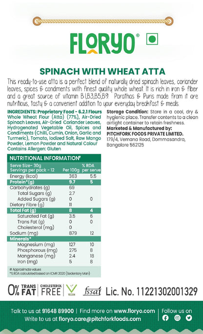 Floryo Spinach with Wheat Atta