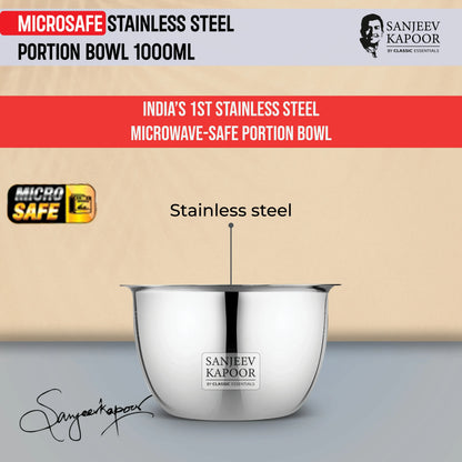 Classic Essentials MICROSAFE Stainless Steel Portion Bowl 1000ml