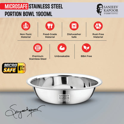 Classic Essentials MICROSAFE Stainless Steel Portion Bowl 1900ml