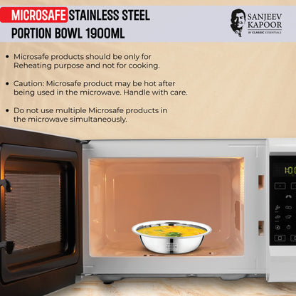 Classic Essentials MICROSAFE Stainless Steel Portion Bowl 1900ml
