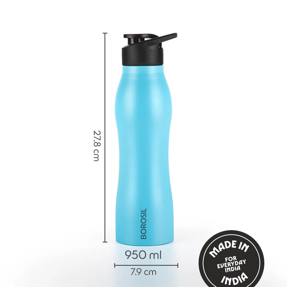 Borosil GripGo Purple Water Bottle 950ml