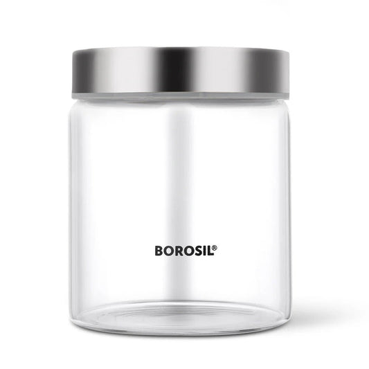 Borosil Endura Screwtop Jar Grey Lid 600ml