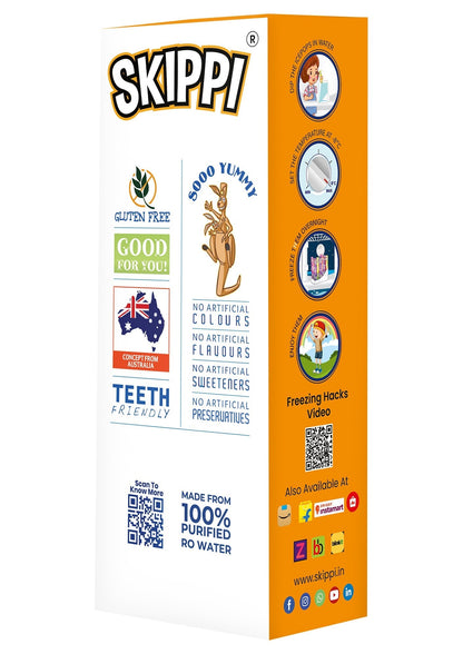 Skippi Orange Flavor Ice Pop, Pack of 12