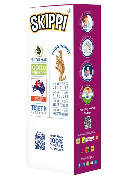 Skippi Raspberry Flavor Ice Pop, Pack Of 12