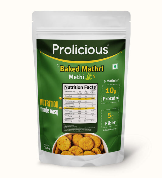 Baked Protein Methi Mathri