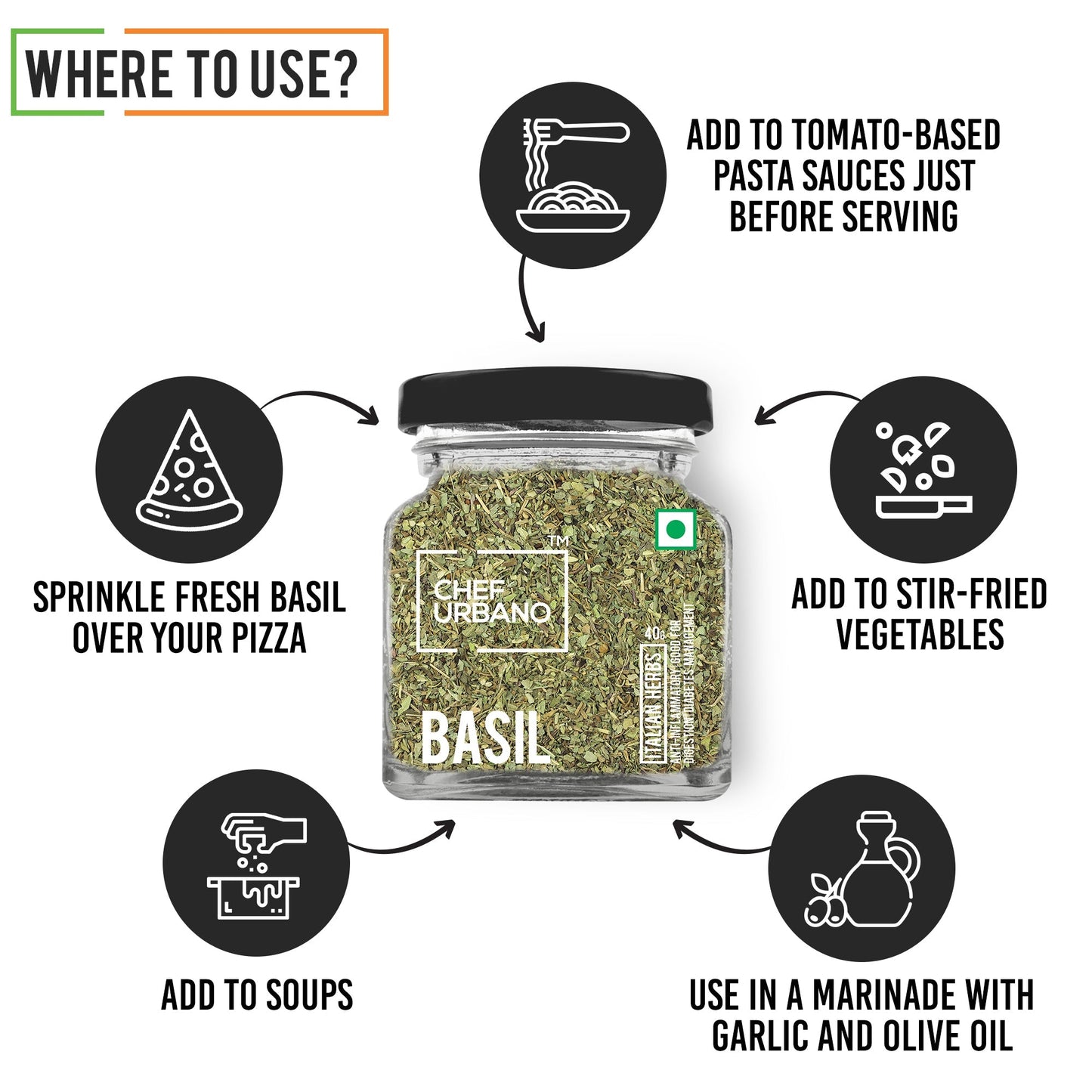 Chef Urbano Basil 40g