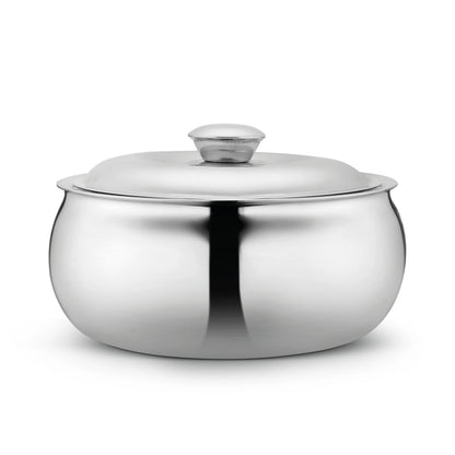 Classic Essentials Belly Stainless Steel Tripot Hot-Pot Thermoware Casserole 1500ml