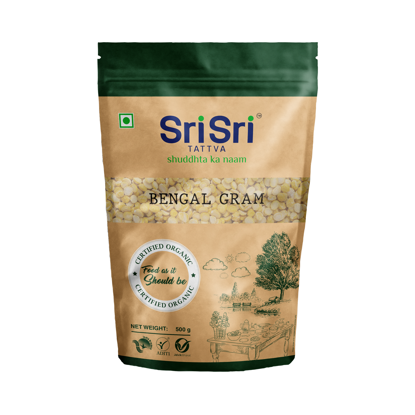 Organic Bengal Gram (Chana Dal), 500 g