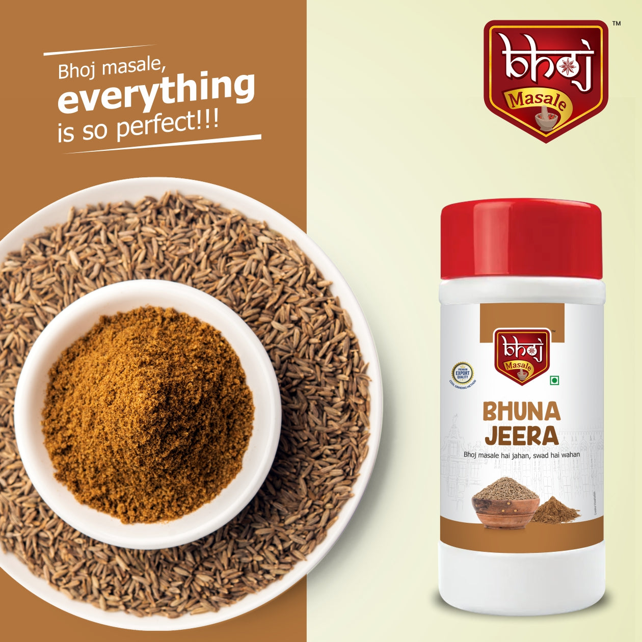 Bhuna Jeera / Roasted Cumin - PET JAR 500g (Net 450g)