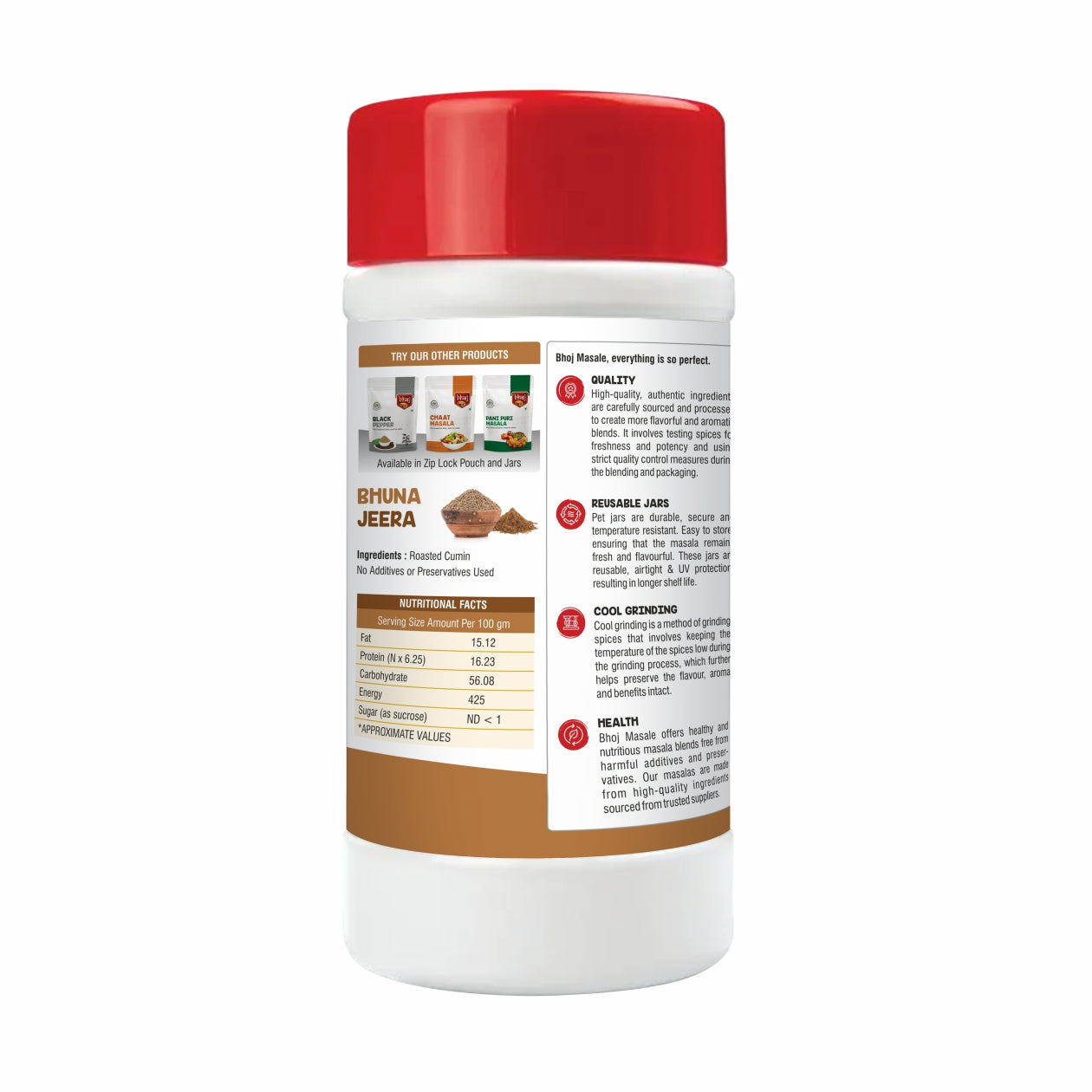 Bhuna Jeera | Roasted Cummin | 1kg (Pack of 2 x 450gm net) Pet Jar