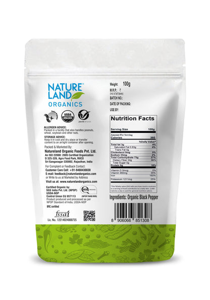 Organic Black Pepper 100 Gm