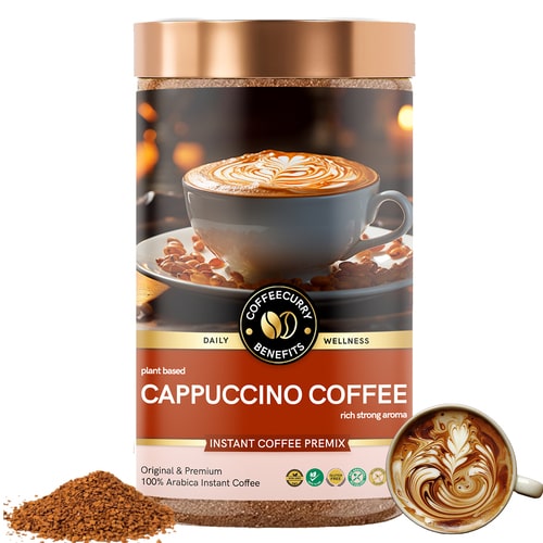 Cappuccino Coffee Instant Premix - Enjoy Hot and Cold Cappuccino, Rich & Creamy Cafe-Style Brew at Home
