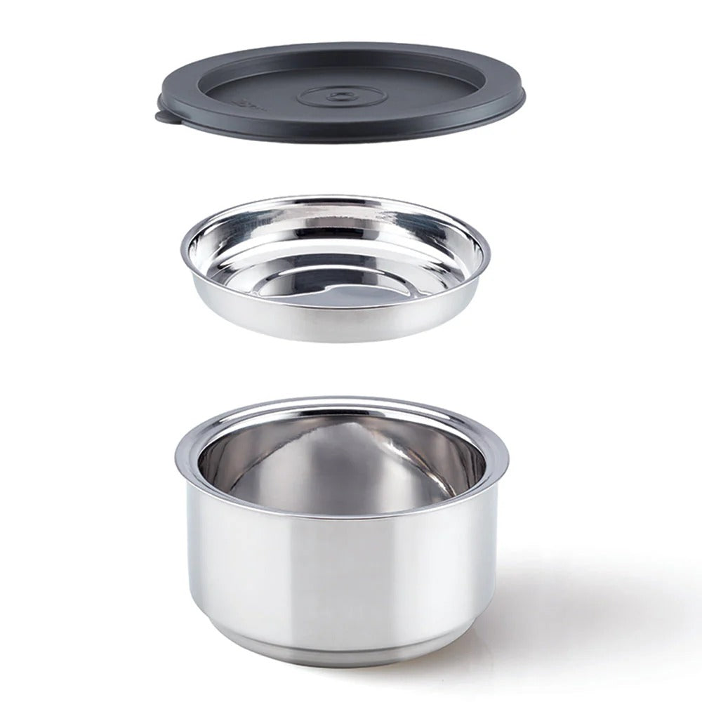 Borosil CarryFresh Steel Lunch Box Set (180ml + 280ml×2)
