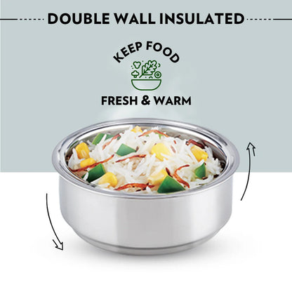 Borosil CarryFresh Steel Lunch Box Office Tiffin Set of 3